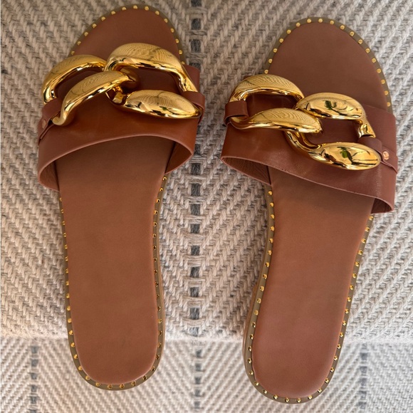 Zara EMBELLISHED FLAT SANDALS size 8/39 - Picture 2 of 3